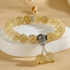 Natural Yellow Rutilated Quartz Bracelet - Wealth & Prosperity