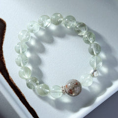 Natural Crystal Green Acai Black Gold Super Seven Bracelet - Energy & Career