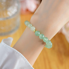 Natural Crystal Green Strawberry Crystal Prehnite White Crystal Bracelet - Love & Energy