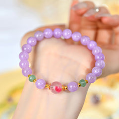 Natural Lavender Amethyst Rose Quartz Bracelet - Awakening & Healing