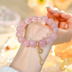 Natural Crystal Hibiscus Pink Crystal Original Bracelet - Love & Healing