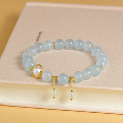 Natural Aquamarine Bracelet Sweet Fresh Original Fashion Niche Light Luxury Bracelet - Purity & Healing