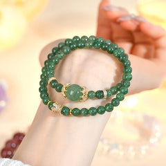 Natural Crystal Green Strawberry Crystal Double Circle Bracelet - Love & Relationships