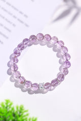 9mm Natural Bolivia Amethyst Beaded Bracelet - Spirituality & Wisdom