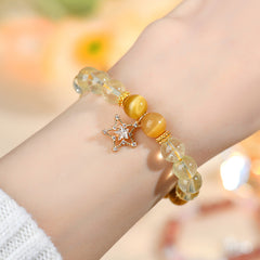 Natural Gold Tiger Eye Citrine Bracelet - Energy & Wealth