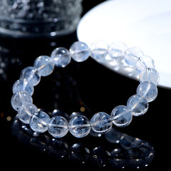 Natural Blue Needle Round Bead Bracelet - Calm & Wisdom