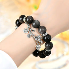 Natural Silver Stone Original Bracelet - Wisdom & Strength