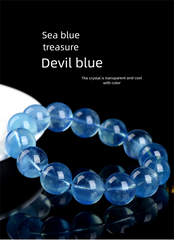 Natural Ice Devil Blue Round Bead Bracelet Ice Purple Aquamarine Loose Bead Bracelet - Purification & Energy
