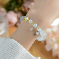 Natural Aquamarine Bracelet Sweet Fresh Original Fashion Niche Light Luxury Bracelet - Purity & Healing