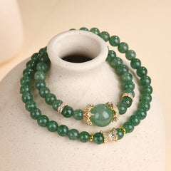 Natural Crystal Green Strawberry Crystal Double Circle Bracelet - Love & Relationships