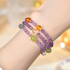 Natural Ametrine Three-Circle Bracelet - Wisdom & Balance