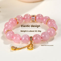 Natural Crystal Hibiscus Pink Crystal Original Bracelet - Love & Healing