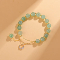 Natural Green Strawberry Crystal Bracelet - Career & Balance
