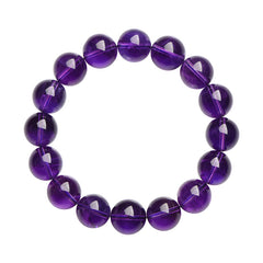 Natural Uruguay Seven Degrees Amethyst Round Bead Bracelet - Calmness & Harmony
