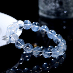 Natural Blue Needle Round Bead Bracelet - Calm & Wisdom
