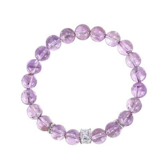 9mm Natural Bolivia Amethyst Beaded Bracelet - Spirituality & Wisdom
