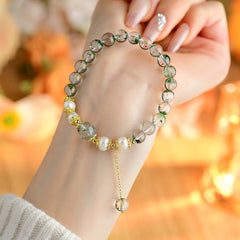 Natural Crystal Green Phantom Pearl Bracelet - Wealth&Energy