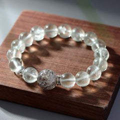 Natural Crystal Green Acai Black Gold Super Seven Bracelet - Energy & Career