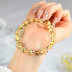 Natural Yellow Crystal Yellow Rutilated Quartz Original Bracelet - Prosperity & Luck