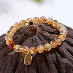 Natural Crystal Yellow Pagoda Crystal Bracelet - Wealth & Career