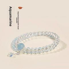 Aquamarine Bracelet Light Luxury, Niche, Exquisite, Layered Beads - Tranquility & Spirituality