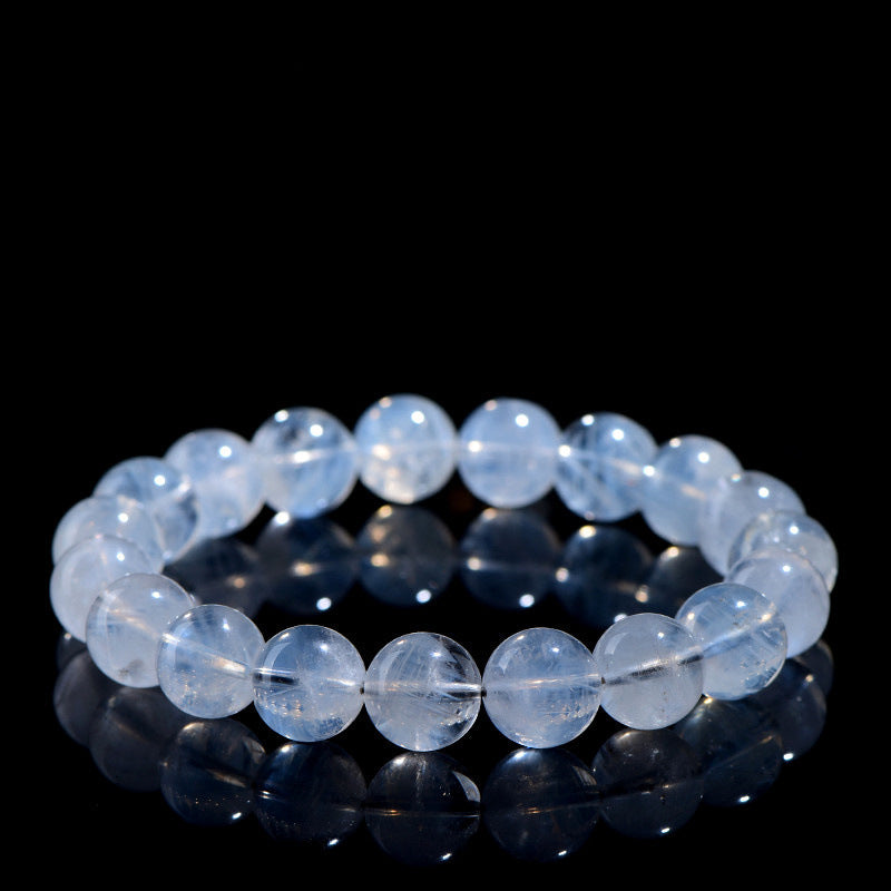 Natural Blue Needle Round Bead Bracelet - Calm & Wisdom