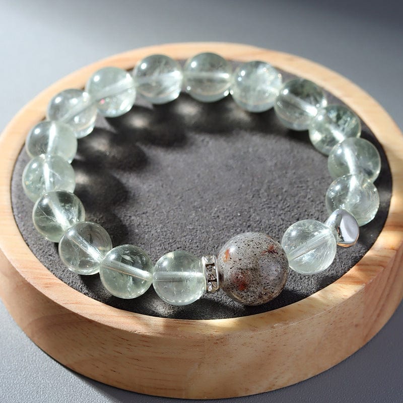 Natural Crystal Green Acai Black Gold Super Seven Bracelet - Energy & Career
