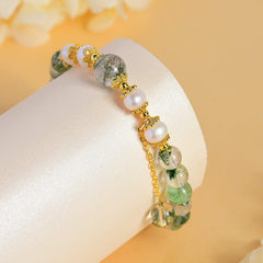 Natural Crystal Green Phantom Pearl Bracelet - Wealth&Energy