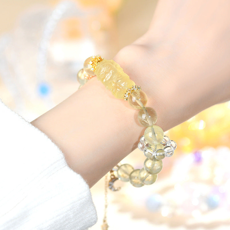 Natural Lemon Citrine God of Wealth Bracelet - Tranquility & Balance