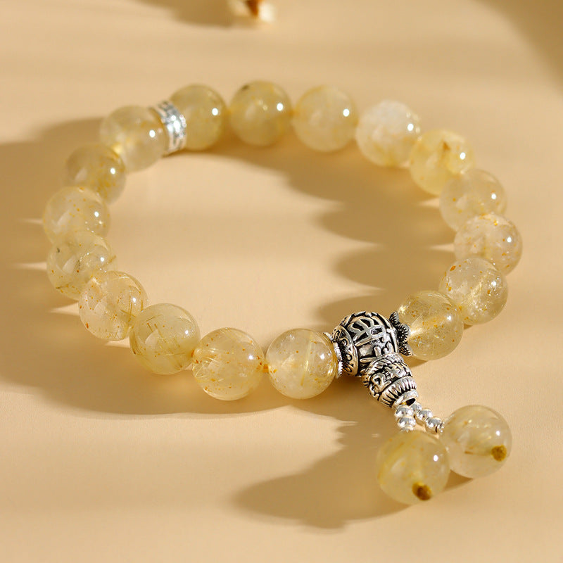 Natural Yellow Rutilated Quartz Bracelet - Wealth & Prosperity